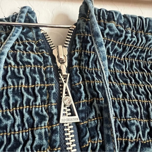 Vintage Y2K Jennifer Lopez Smocked Denim Jumpsuit - Picture 6 of 8